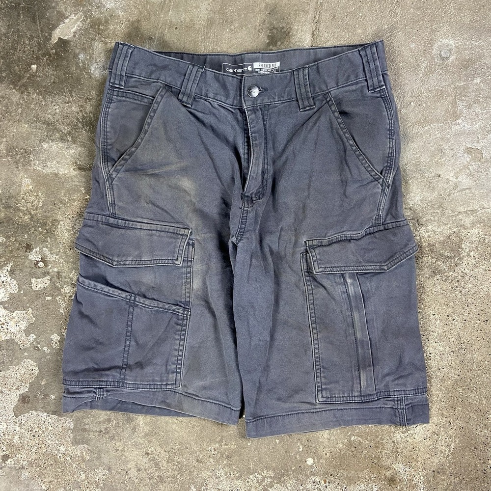 Carhartt Rugged Flex Canvas Cargo Shorts Size 30 Gray Relaxed Fit Work‎ Wear